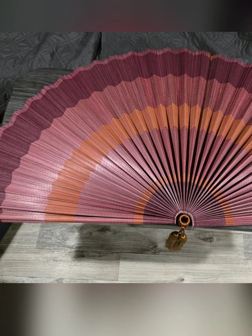 Bamboo Wall Fan Woven Pleated Decor Boho Home Accent Asian